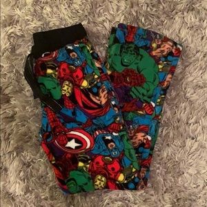 🎄 Fuzzy superhero pajama pants